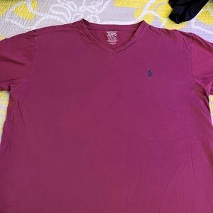 Polo Mens V Neck Red